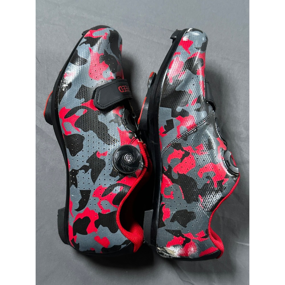 Speed Camo Road Cycling Shoes Red Grey Black Size 39 3-Bolt Cleats‎ SPD-SL